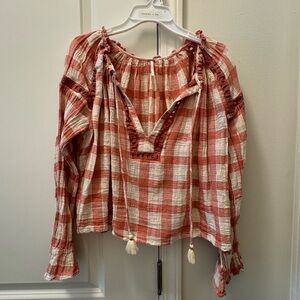 Free People checkered top size medium.